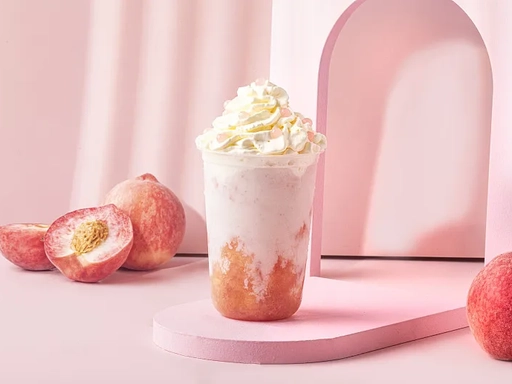 Peach Cream Milk Tea DIY Kit, Instant White Peach Boba Milk Tea with Toppings