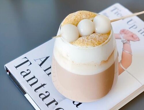 Nian Gao Ball Cream Milk Tea Premix with Roasted Soybean Topping