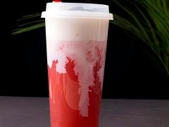 Strawberry Dirty Cheese Foam Tea DIY Kit, Instant Fruit Bubble Tea with Cheese Topping
