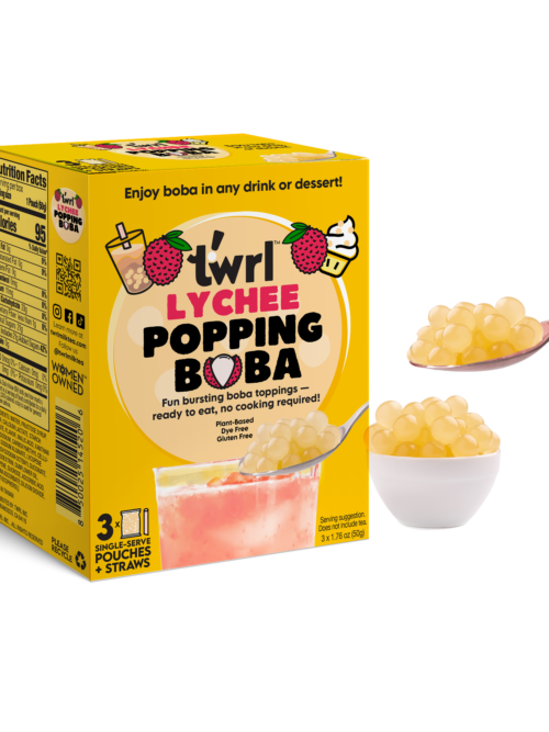 Lychee Popping Boba 3-Pack with Straws