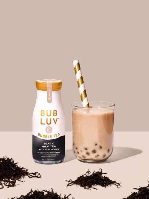 Black Milk Tea Bubble Tea with Jelly Pearls