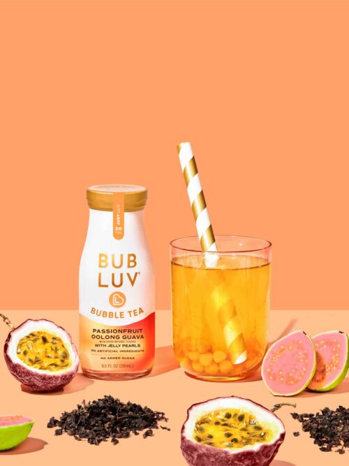 Passionfruit Oolong Guava Bubble Tea with Jelly Pearls