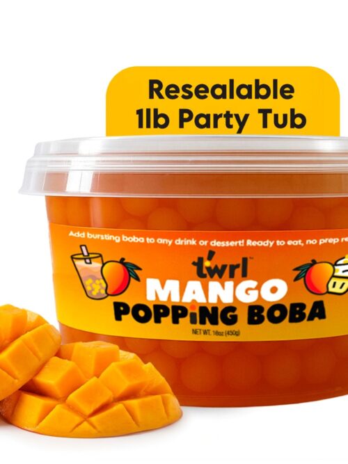 Mango Popping Boba 1lb Party Tub