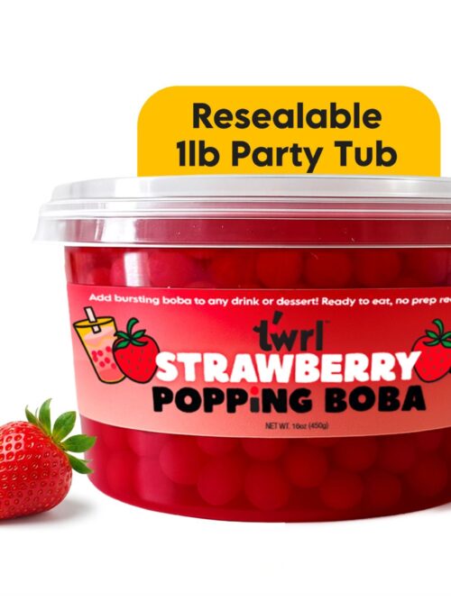 Strawberry Popping Boba 1lb Party Tub